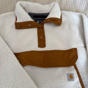 Carhartt Cream and Tan Fleece Pullover